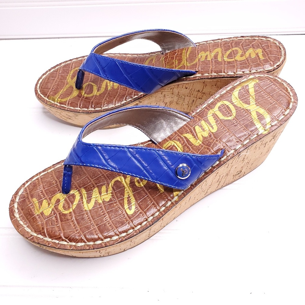 Sam Edalman Romy T-Strap Wedge Sandals --B12 - Picture 3 of 7
